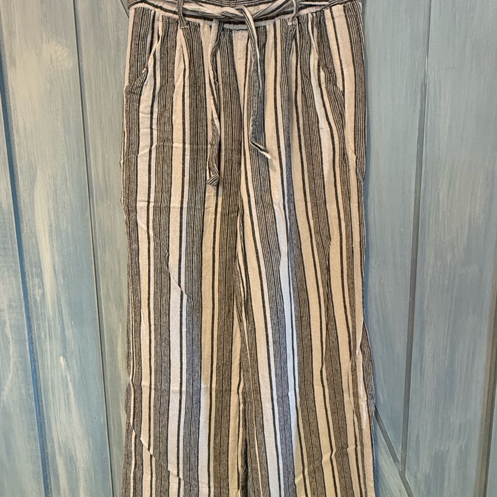 Rewind Black and White Linen Pants